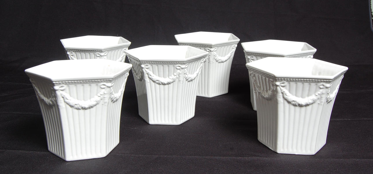 YTTEKRUKOR, 6 st, " Empire " Gustavsberg.