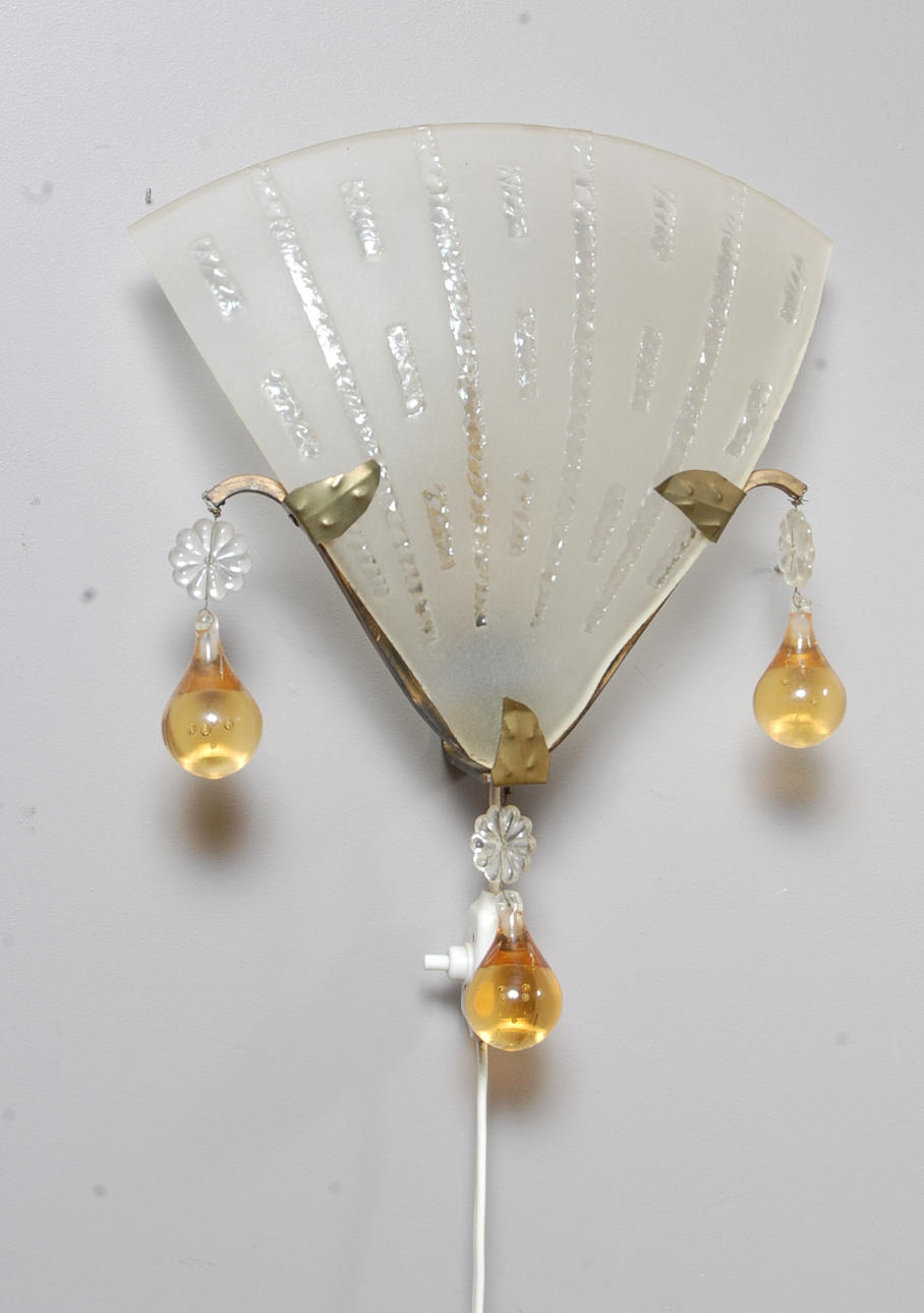 VÄGGLAMPETT, Orrefors, 1930-tal.