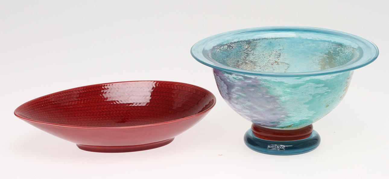 SKÅL, Kjel Engman, Kosta Boda, FAT, "Blå Eld", Hertha Bengtsson, Rörstrand.