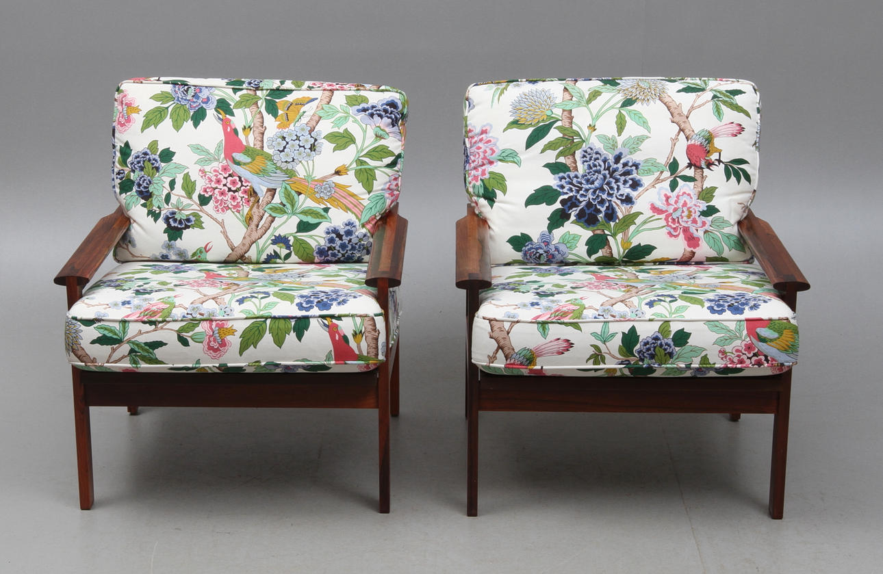 FÅTÖLJER, ett par, Illum Wikkelsö, Danmark, 1960/70-tal.