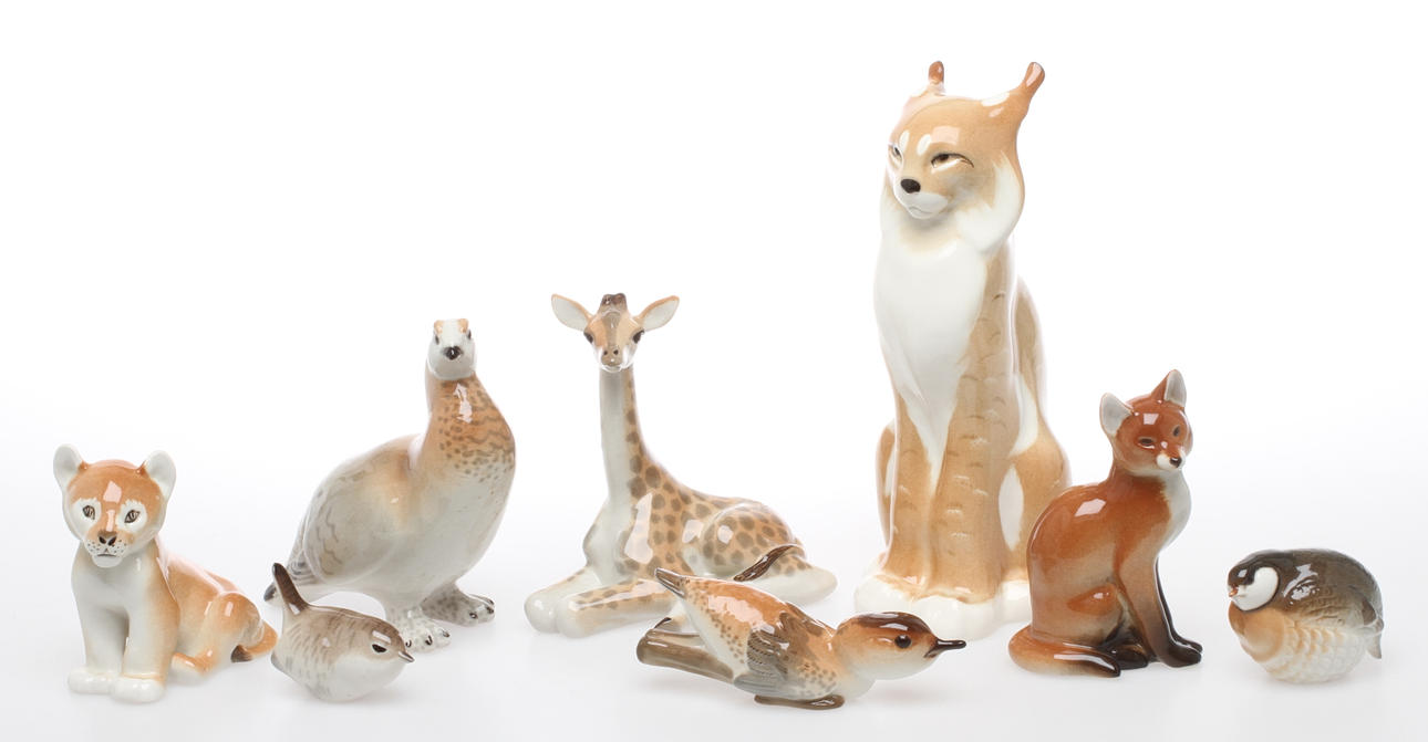 FIGURINER, 8 st, porslin, Lomonosov, Sovjet, 1900-talets andra hälft.