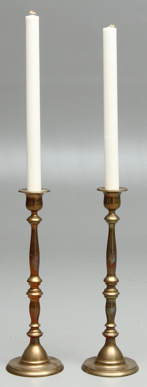 LJUSSTAKAR, 1 par, mässing, märkta Ekberg 1981.