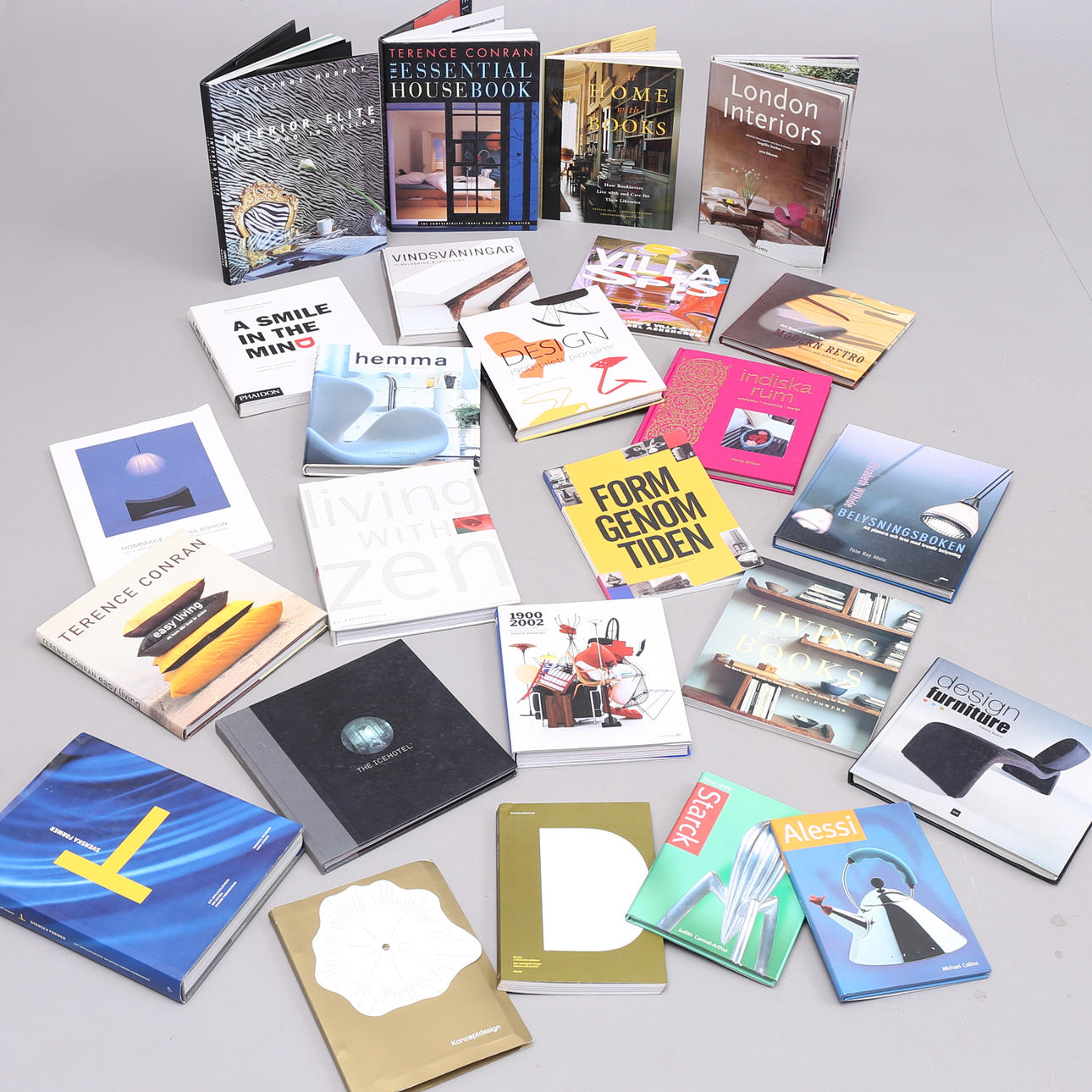 BÖCKER om modern design, inredning, 44 st.