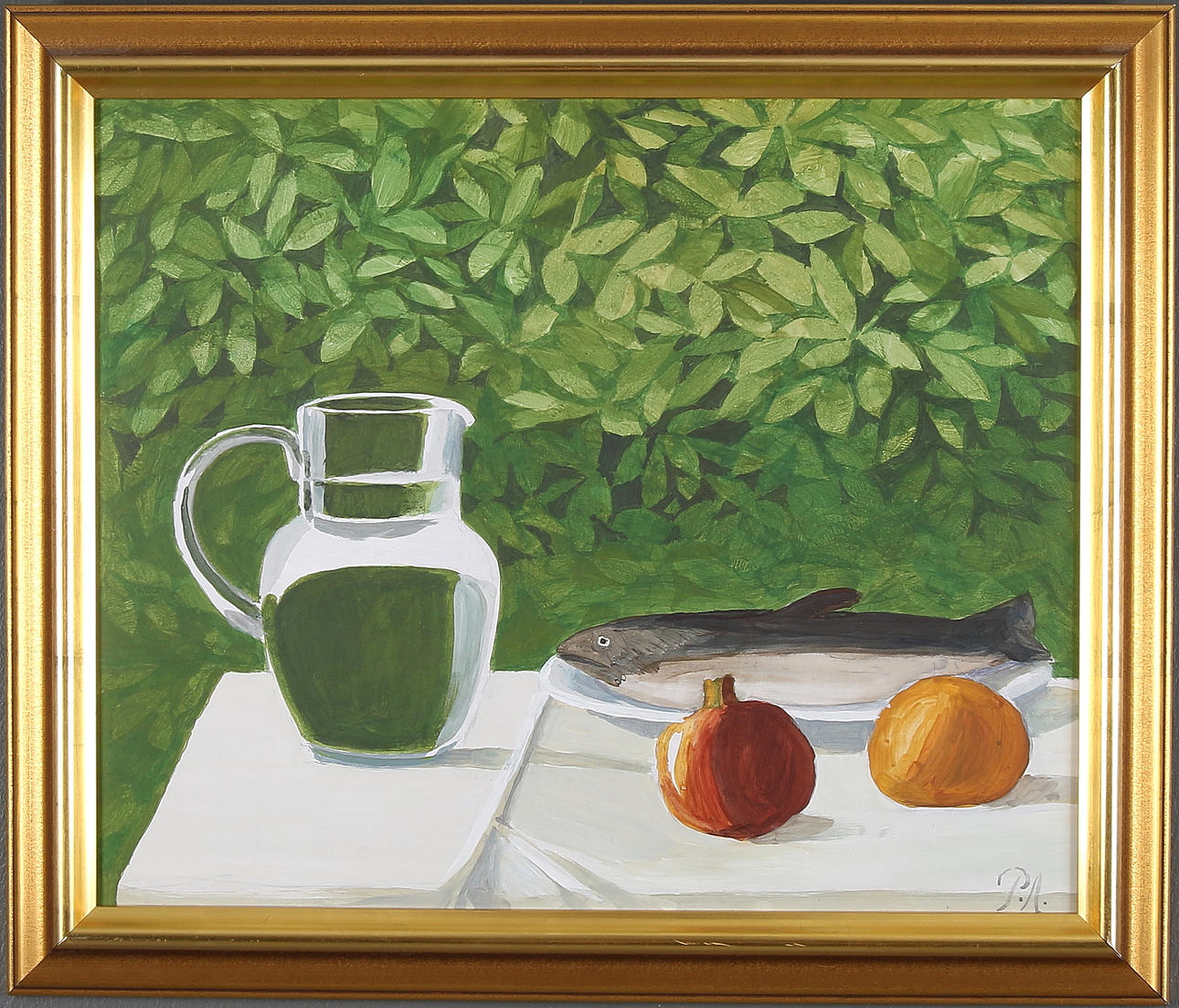 PÄR ANDERSSON. Gouache på pannå, monogramsignerad PA.