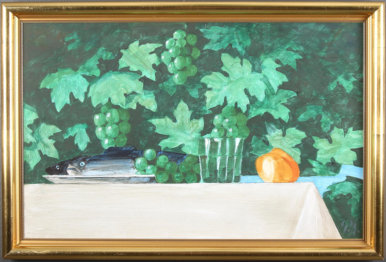 PÄR ANDERSSON. Gouache på pannå, monogramsignerad PA.