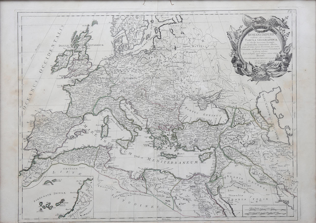 DIDIER ROBERT DE VAUGONDY. Kort over Romerriget.