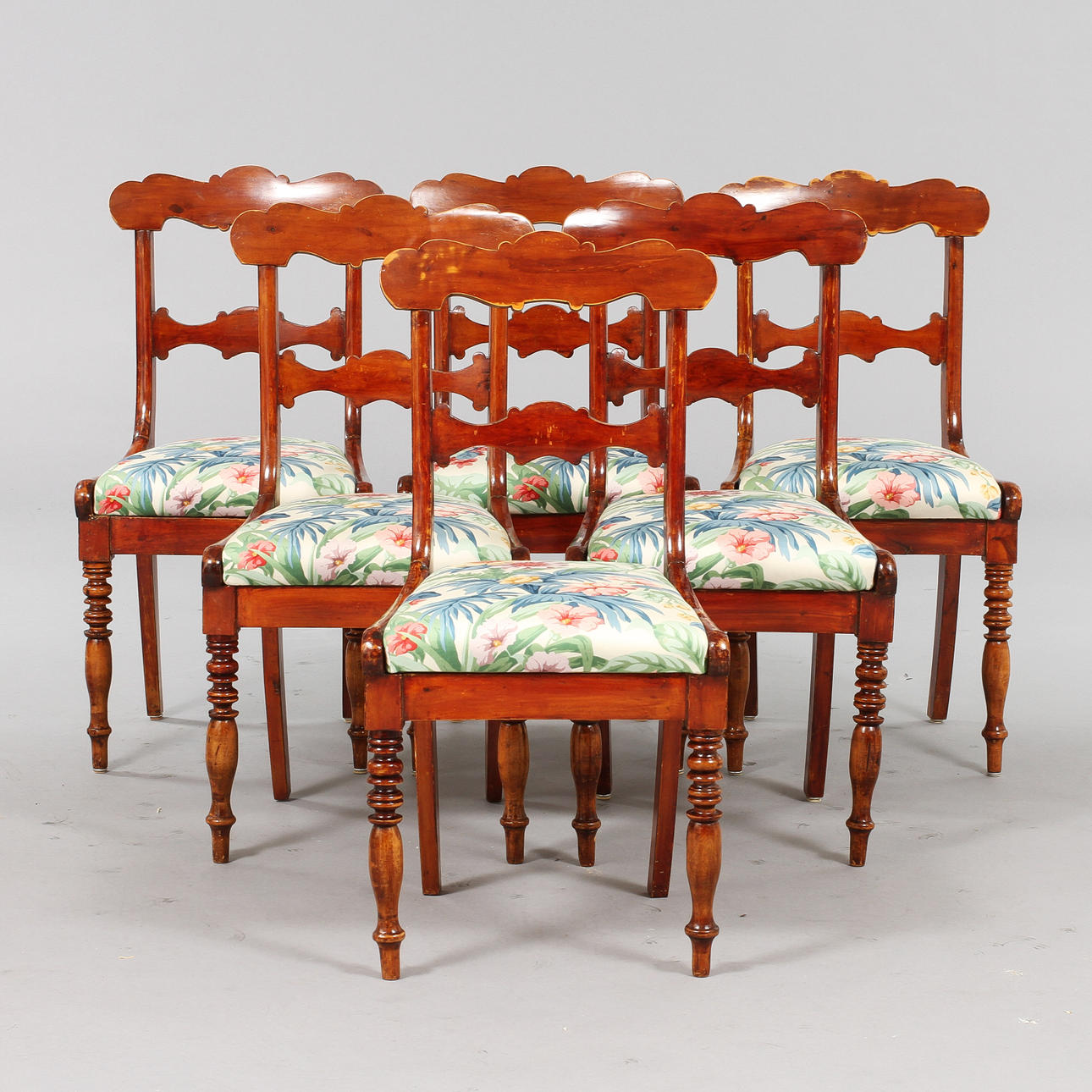 STOLAR, 6 st, senempire, troligen Lindome, 1800-talets mitt.