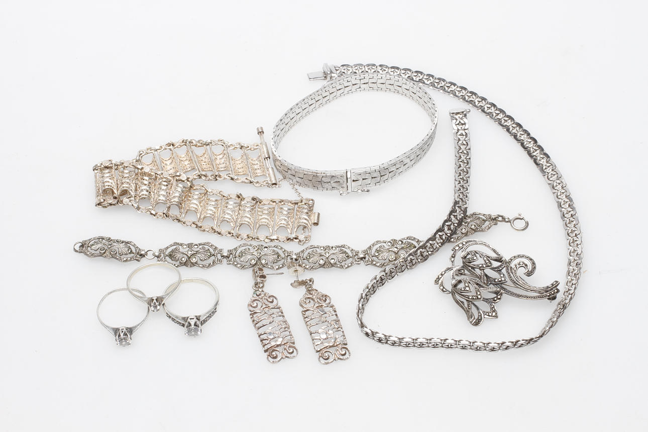 SILVERSMYCKEN, 9 delar, silver.