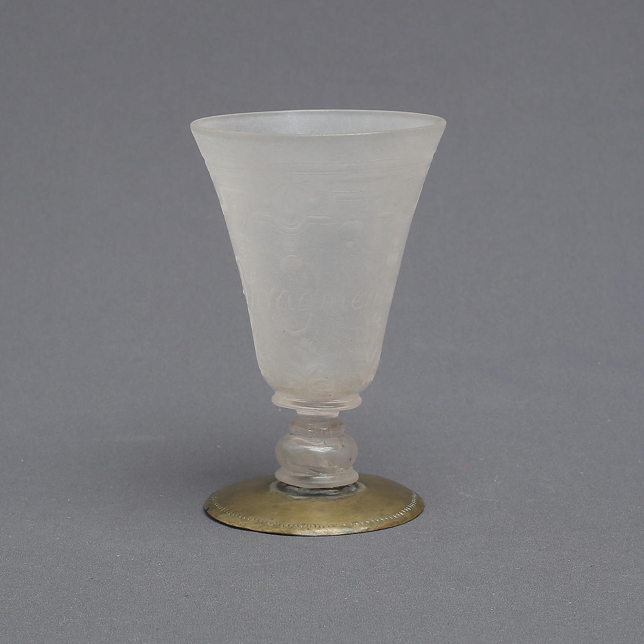 POKAL, glas, senbarock, 1700-talets början, troligen Kungsholms glasbruk, Stockholm.