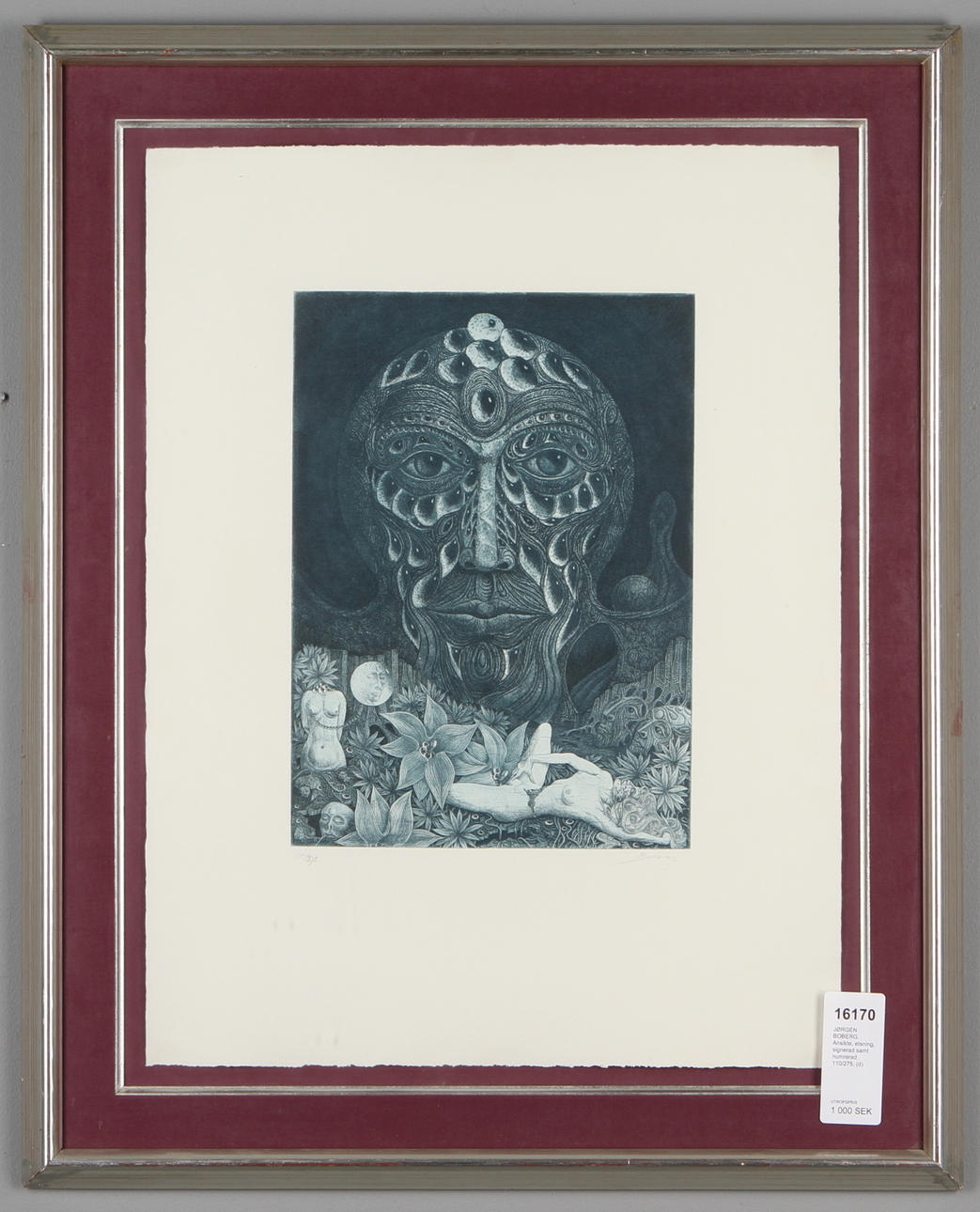 JØRGEN BOBERG. Ansikte, etsning, signerad samt numrerad 110/275.