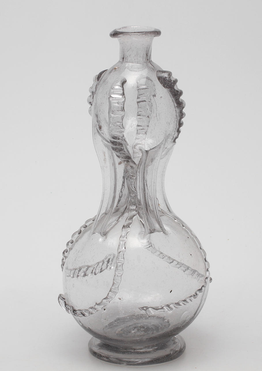 KLUCKFLASKA, glas, 1700-tal.