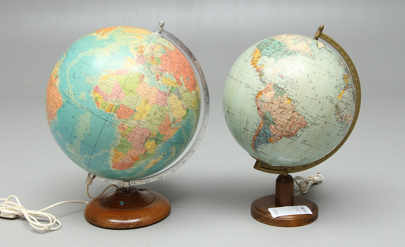 JORDGLOBER, 2 st, 1900-tal.