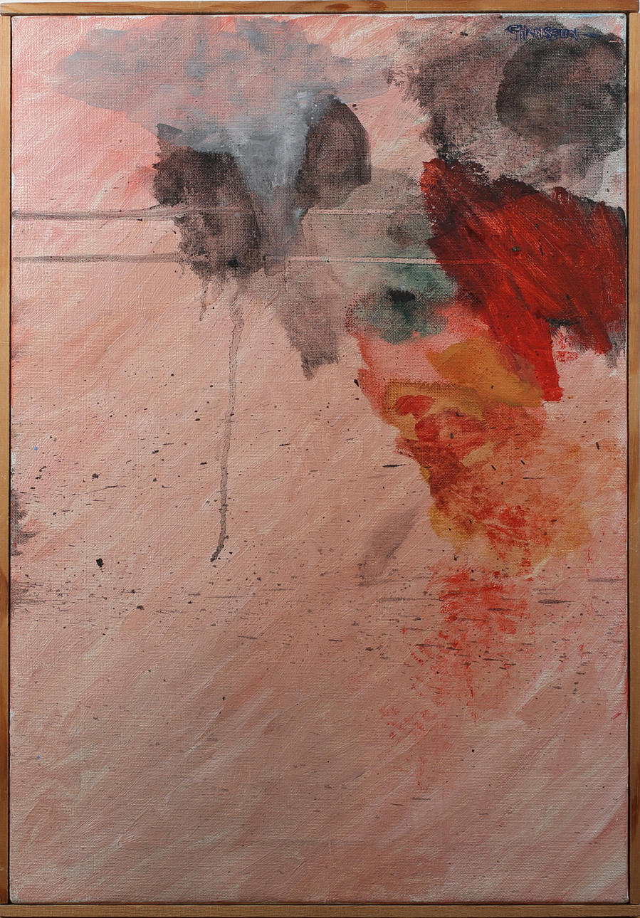 GERT HANSSON. Komposition. Olja på duk. Signerad G Hansson.