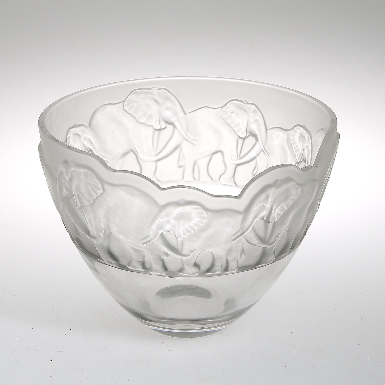 SKÅL, kristall, Elefanter, Nachtmann Safari, Tyskland. 1900-talet sista kvartal.
