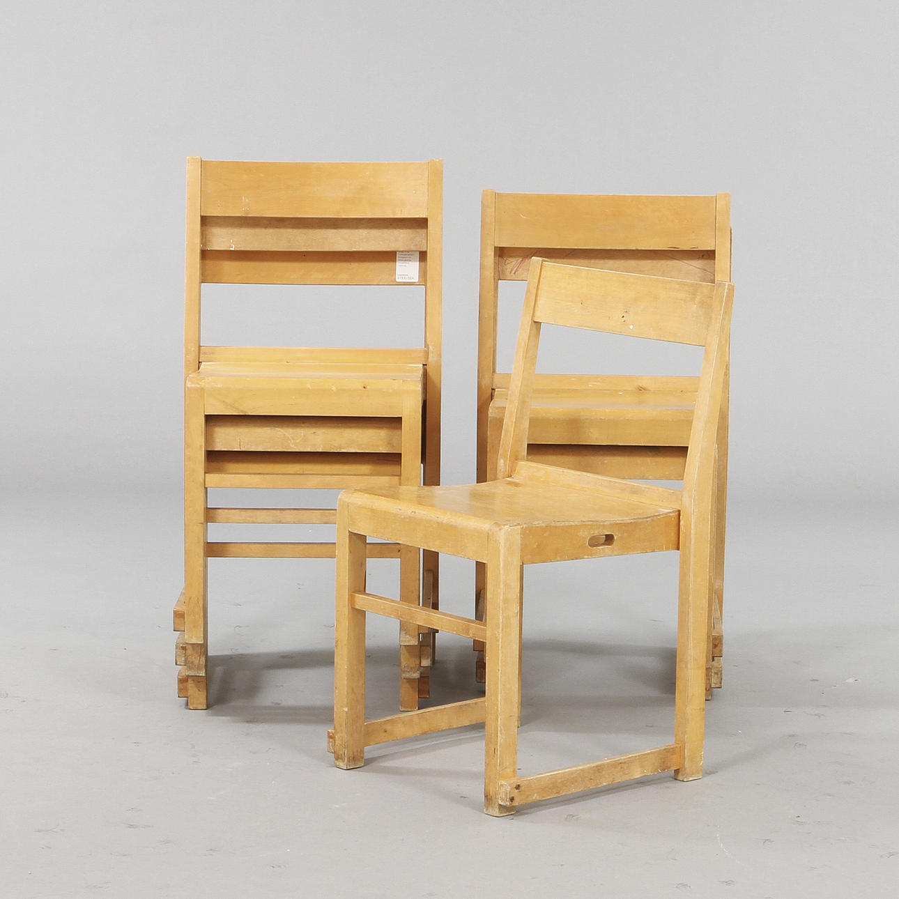 SVEN MARKELIUS. Stolar, 6 st, "Orkesterstolen", formgiven för Helsingborgs konserthus, 1930-tal.