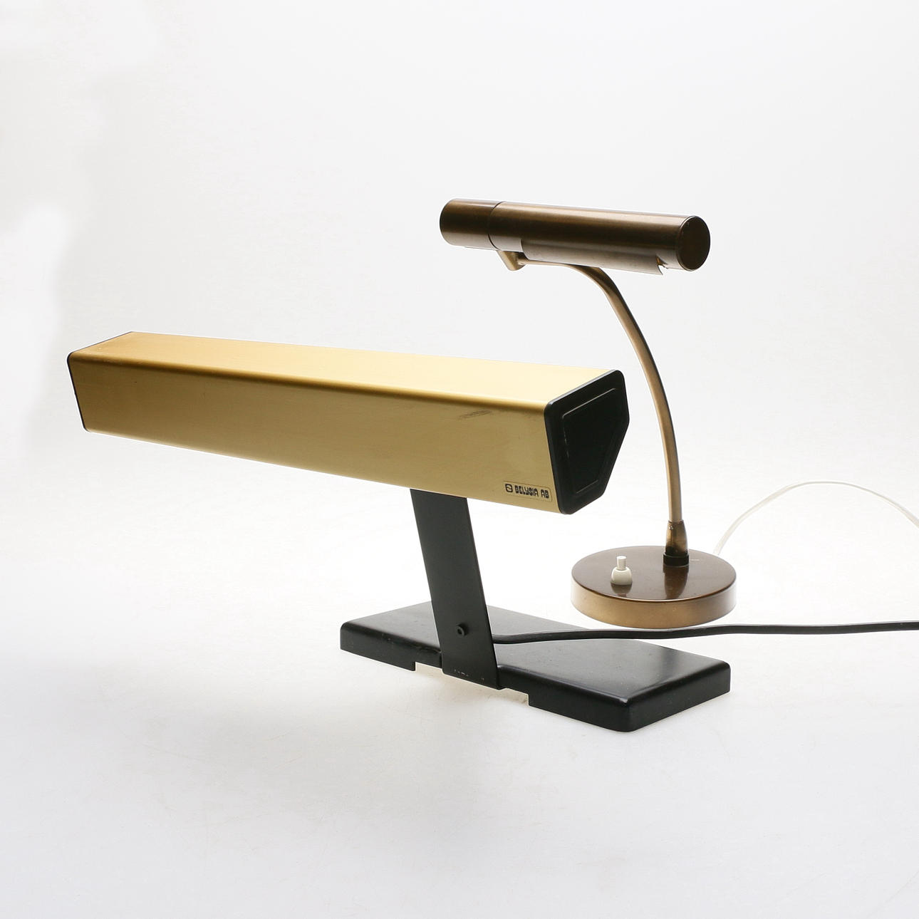 PIANO LAMPER 2 stk, messing/metal, 1900 tallet.