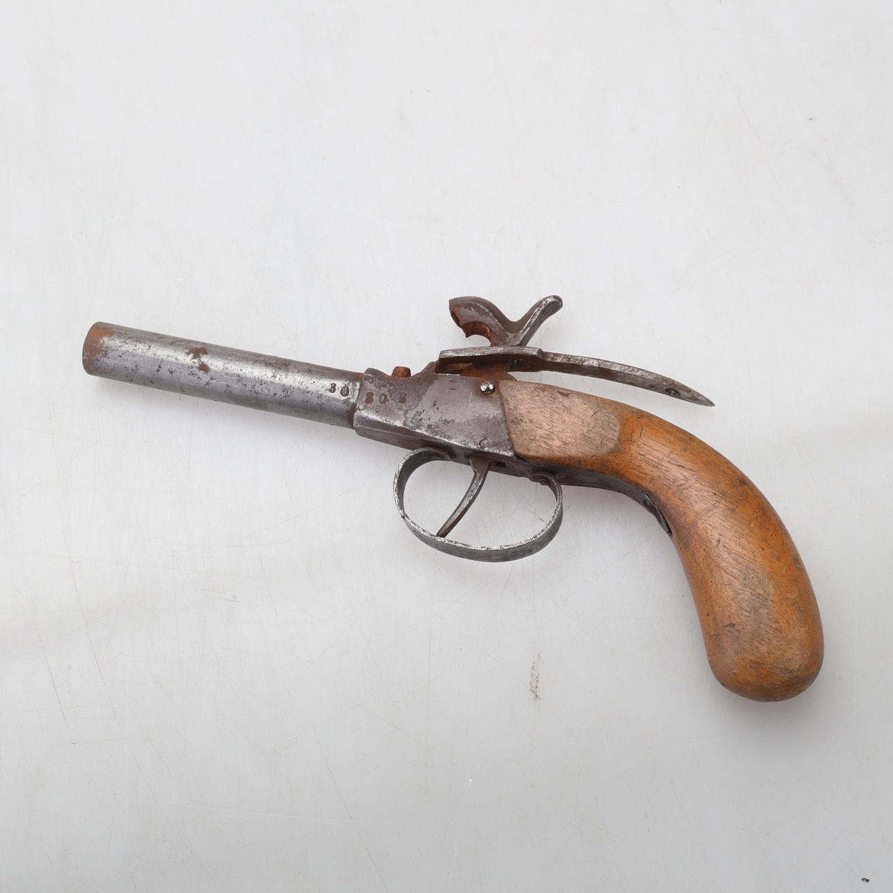 PISTOL, sort krudt, slaglås.