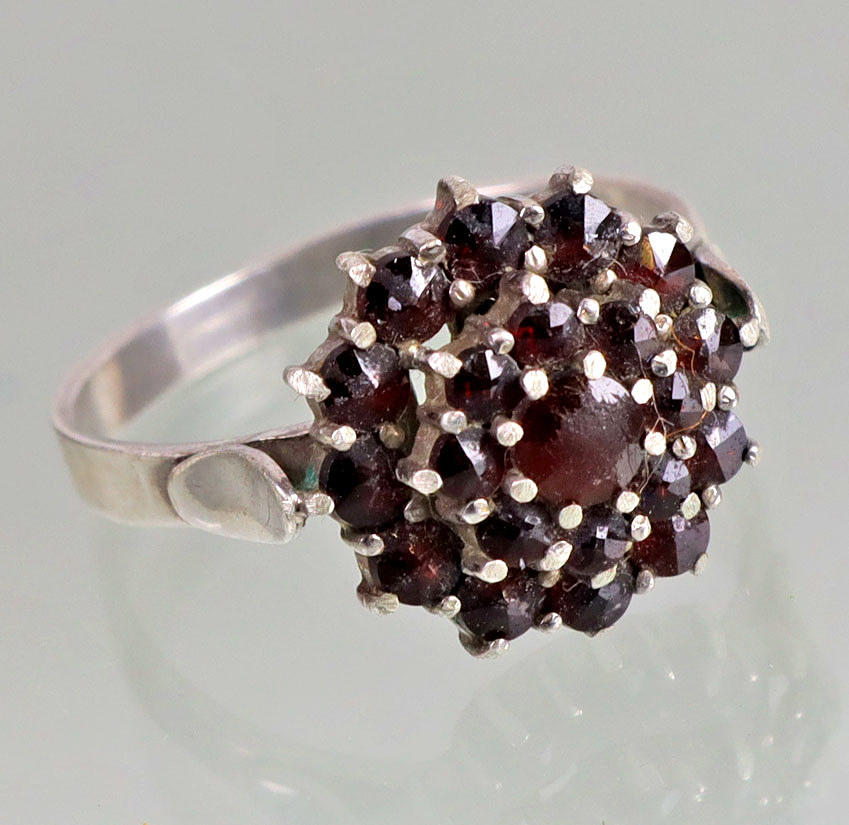 ANTIK GRANAT RING SILVER 925.