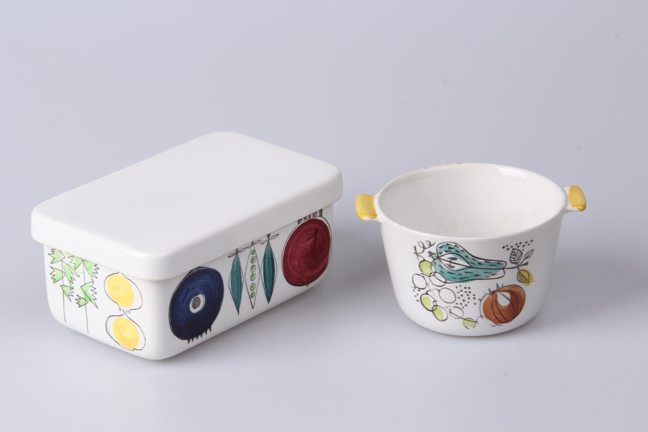 SMÖRASK, samt skål, delvis "Picknick", Marianne Westman, Rörstand.