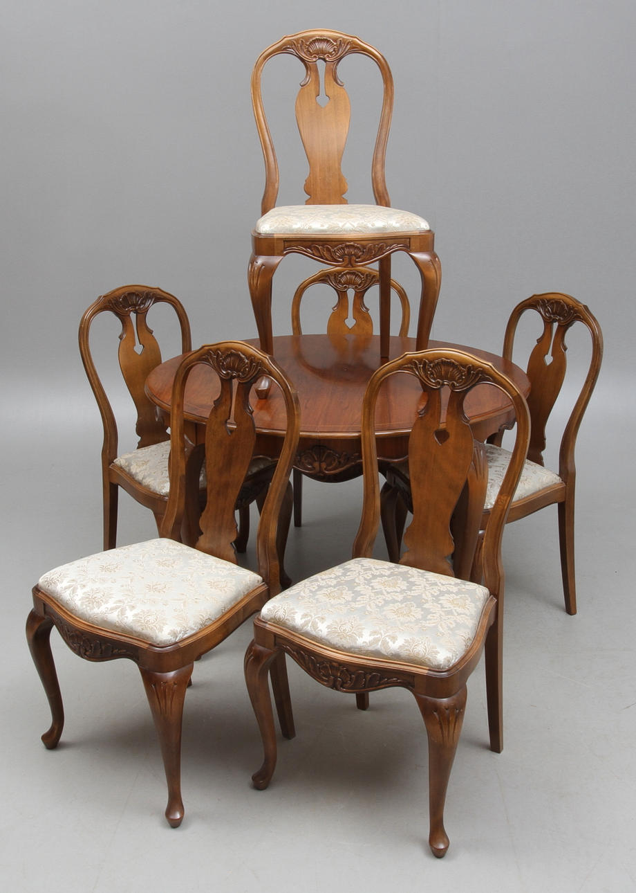MATSALSGRUPP, 7 delar, rokokostil, 1900-tal.