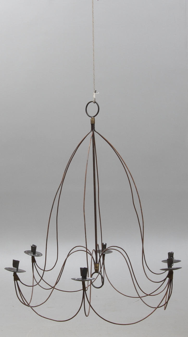 LJUSKRONA, för 6 st ljus, metall, 1900-talets andra hälft.