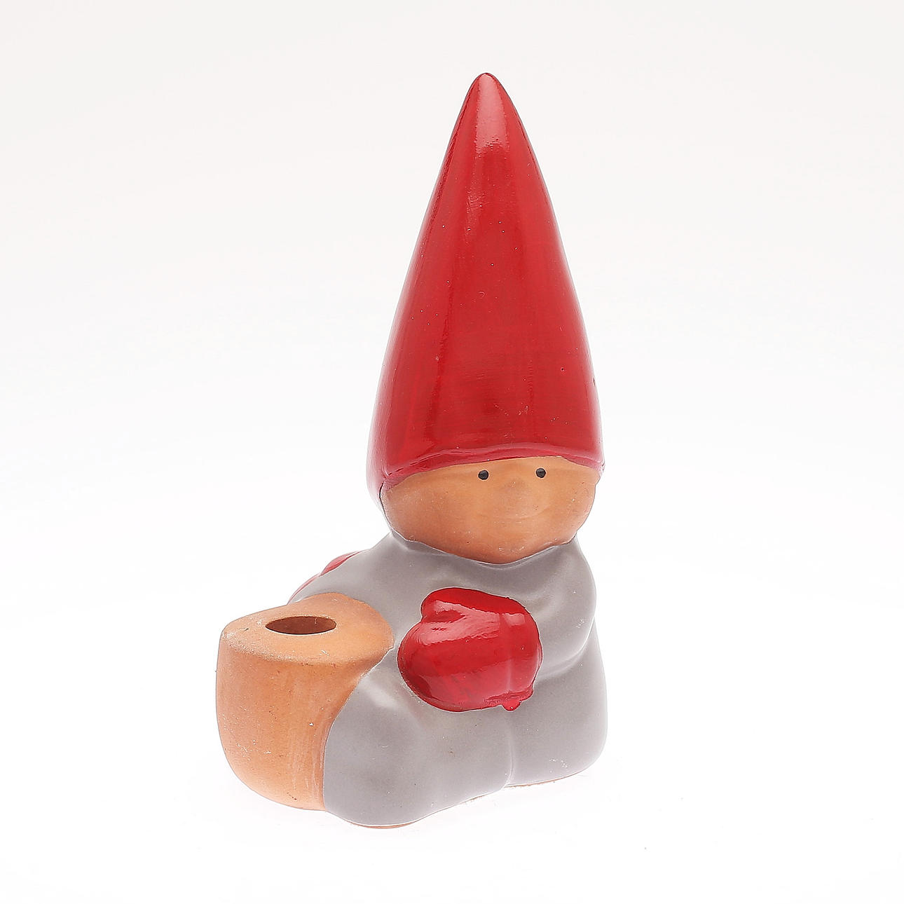 LISA LARSON. Ljusstake, tomte, terracotta.