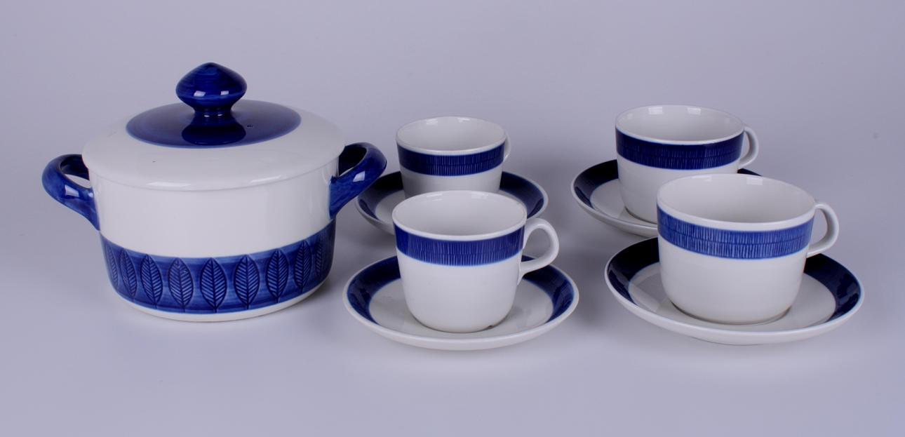 SERVISDELAR, porslin, 9 delar, Koka Blå, Hertha Bengtsson - Rörstrand.