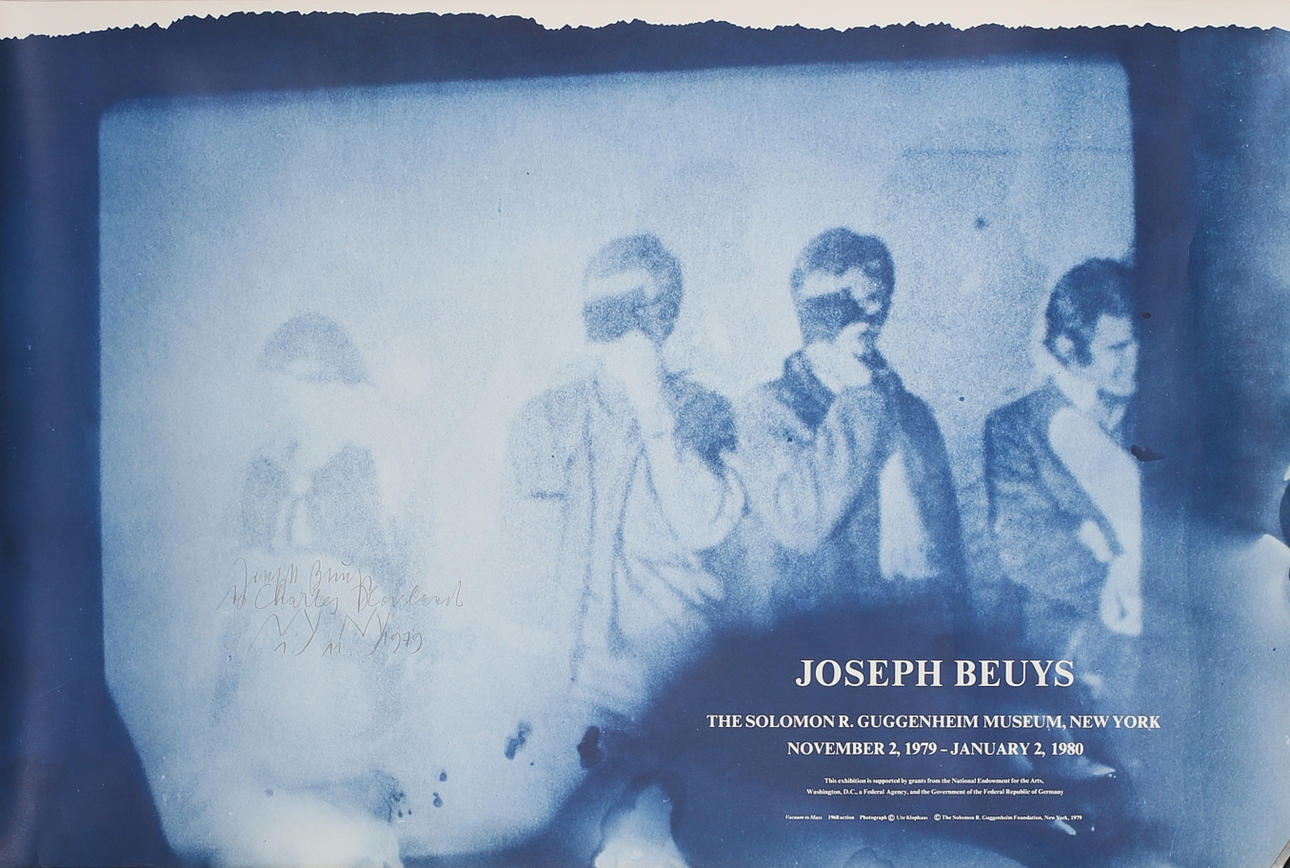 JOSEPH BEUYS. Affisch, The Solomon R. Guggneheim Museum, New York, handsignerad och daterad 1979.