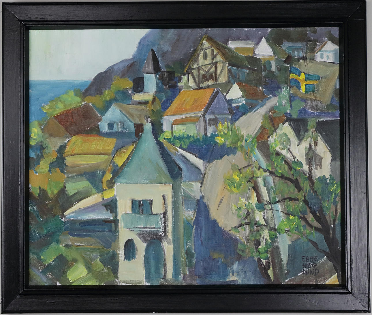 EBBE HÖGLUND. Oil on canvas, "Mölle", signed.