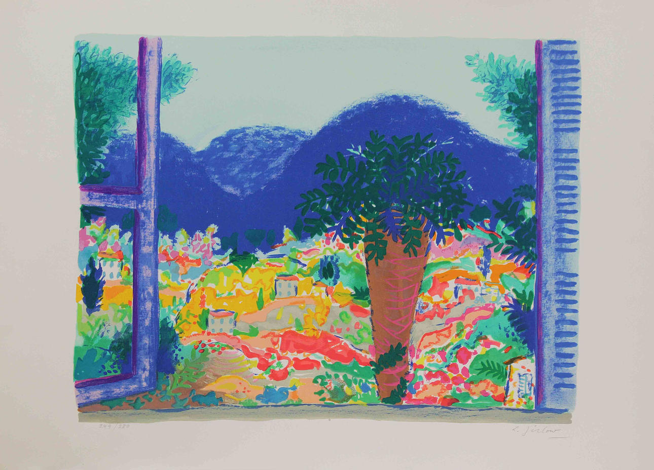 LENNART JIRLOW. Utsikt från fönstret. Färglitografi. Signerad L Jirlow. 249/280.