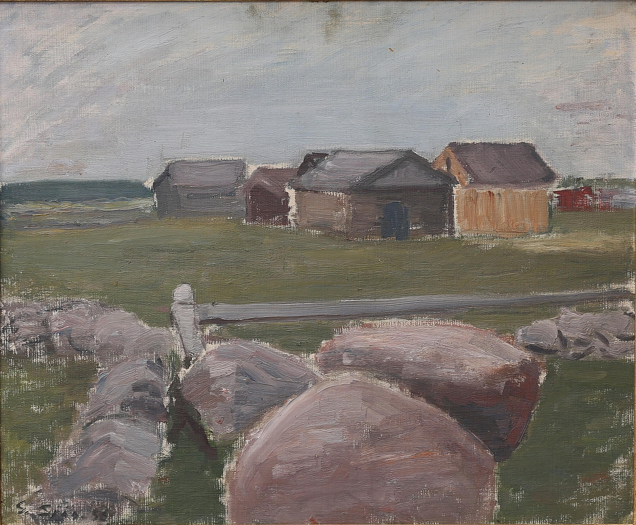 GUSTAF SJÖÖ. Bodar, oil on Board, signed, dated -55.
