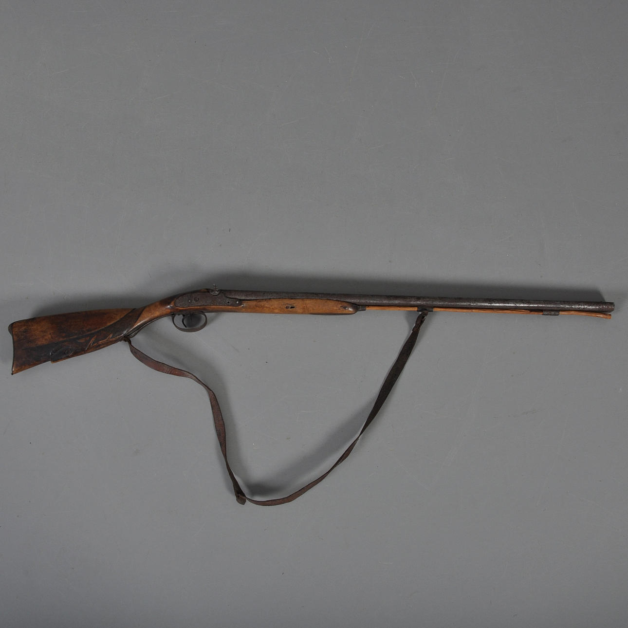 BLOCKGEWEHR, Vorderlader, Doppellauf, 19. Jahrhundert.