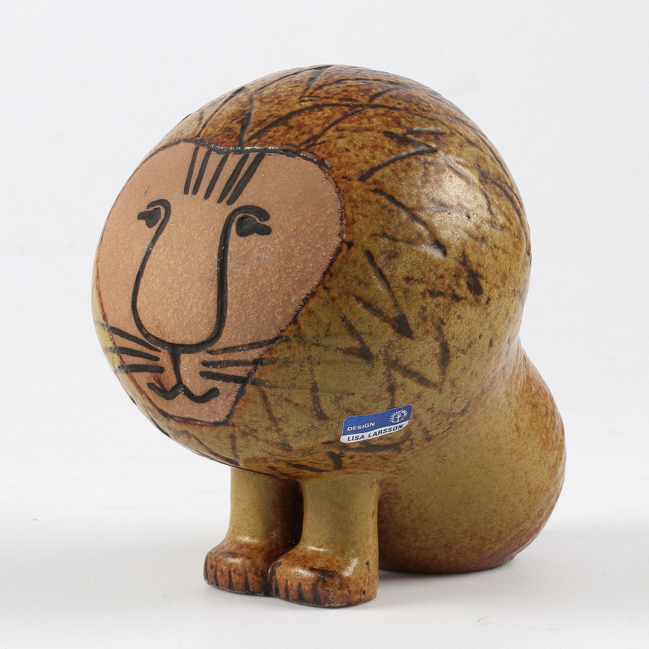 Figur, Steingut, Lisa Larson, "Lion", Gustavsberg, 1900.