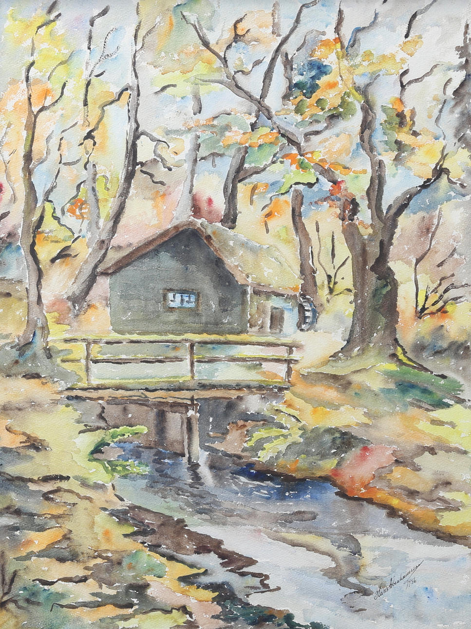 HANS ABRAHAMSSON. Akvarell, signerad.