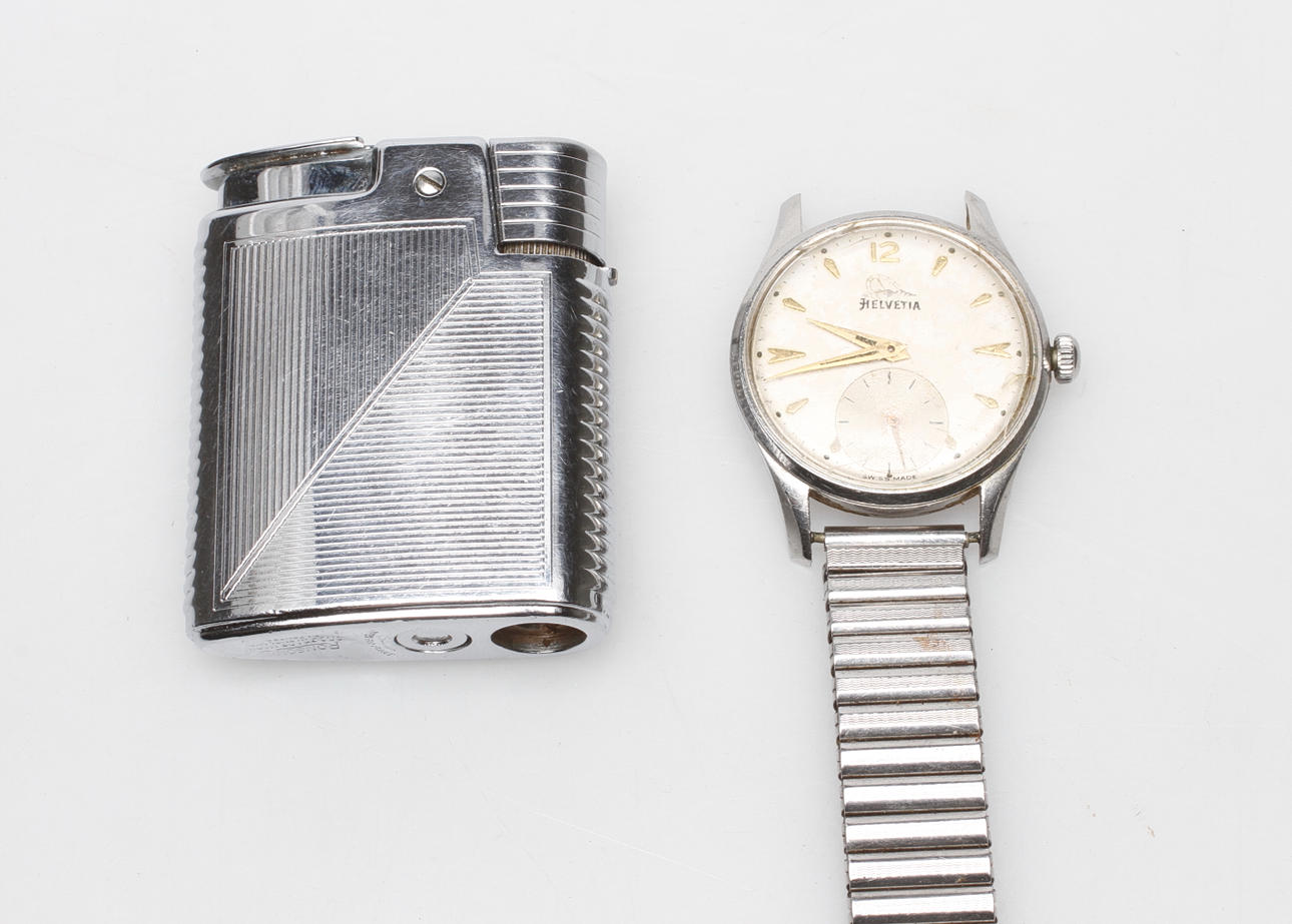 ARMBANDSUR, mekanisk, Helvetia, 1940/50-tal samt TÄNDARE, Ronson.