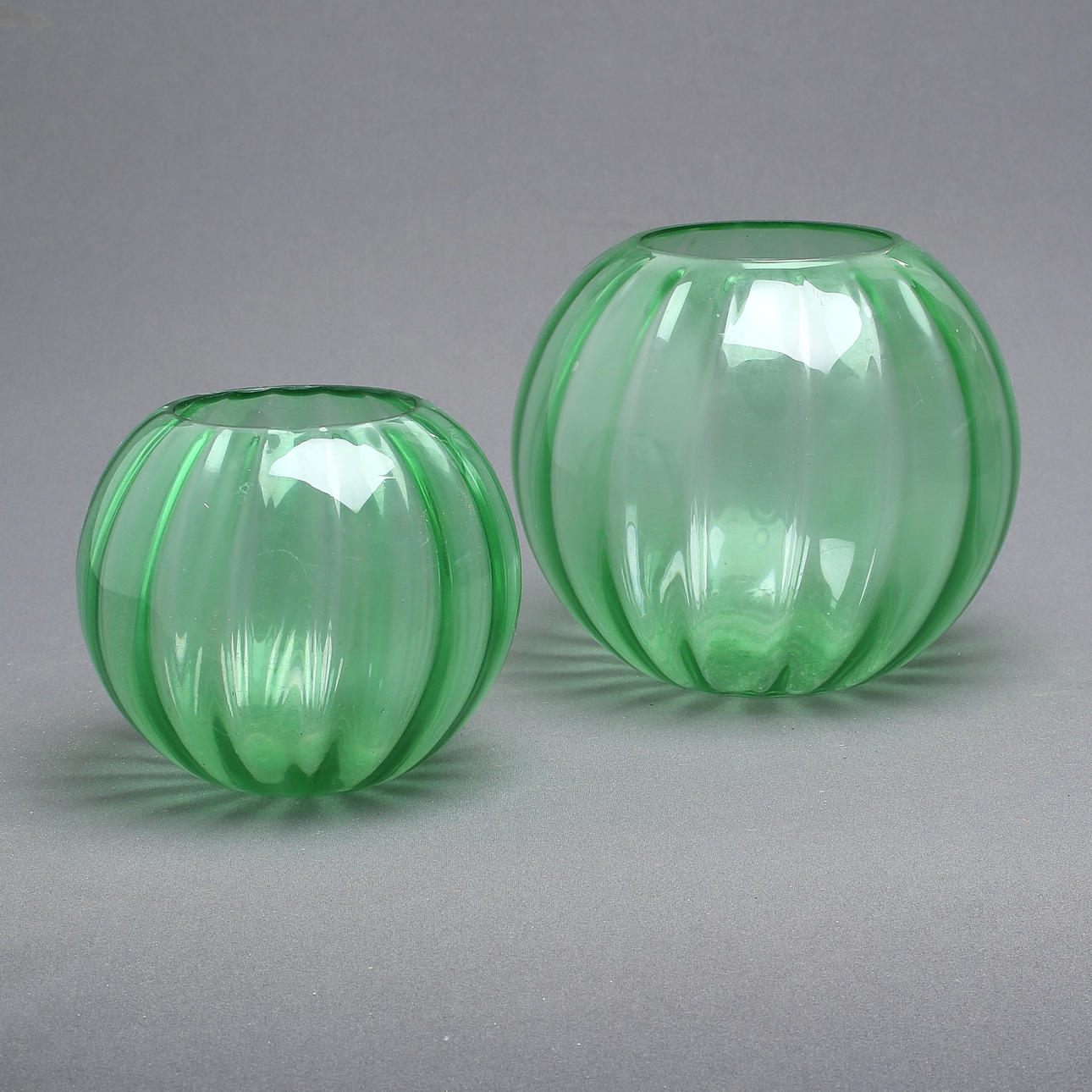 GLOBAL VASES, 2 pcs, glass, 1900s.
