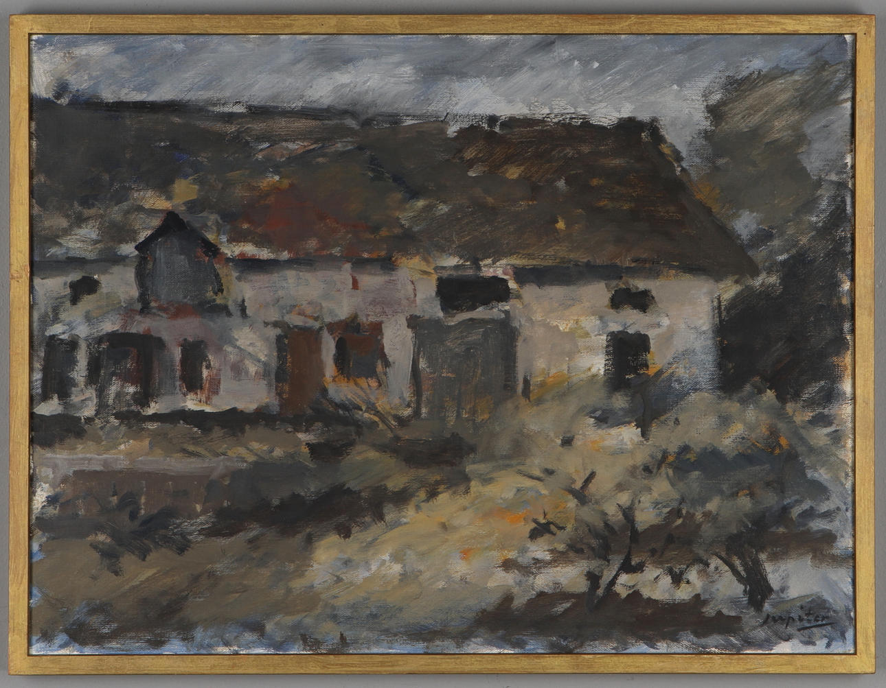 FOLKE JUPITER. "Ladugård Gotland", olja på duk, signerad.