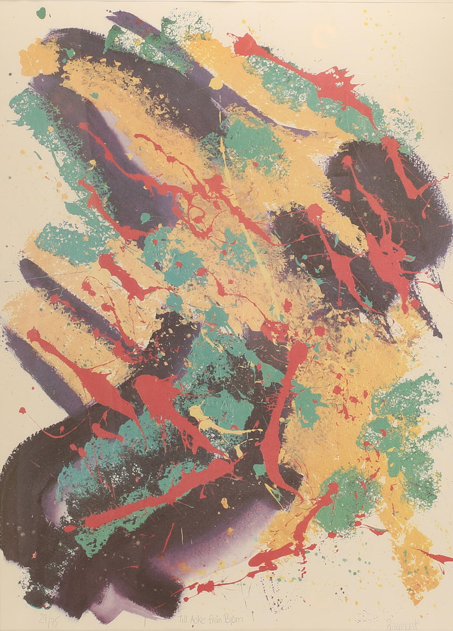 BJÖRN RÖNNQUIST. Color lithograph, signed and numbered.