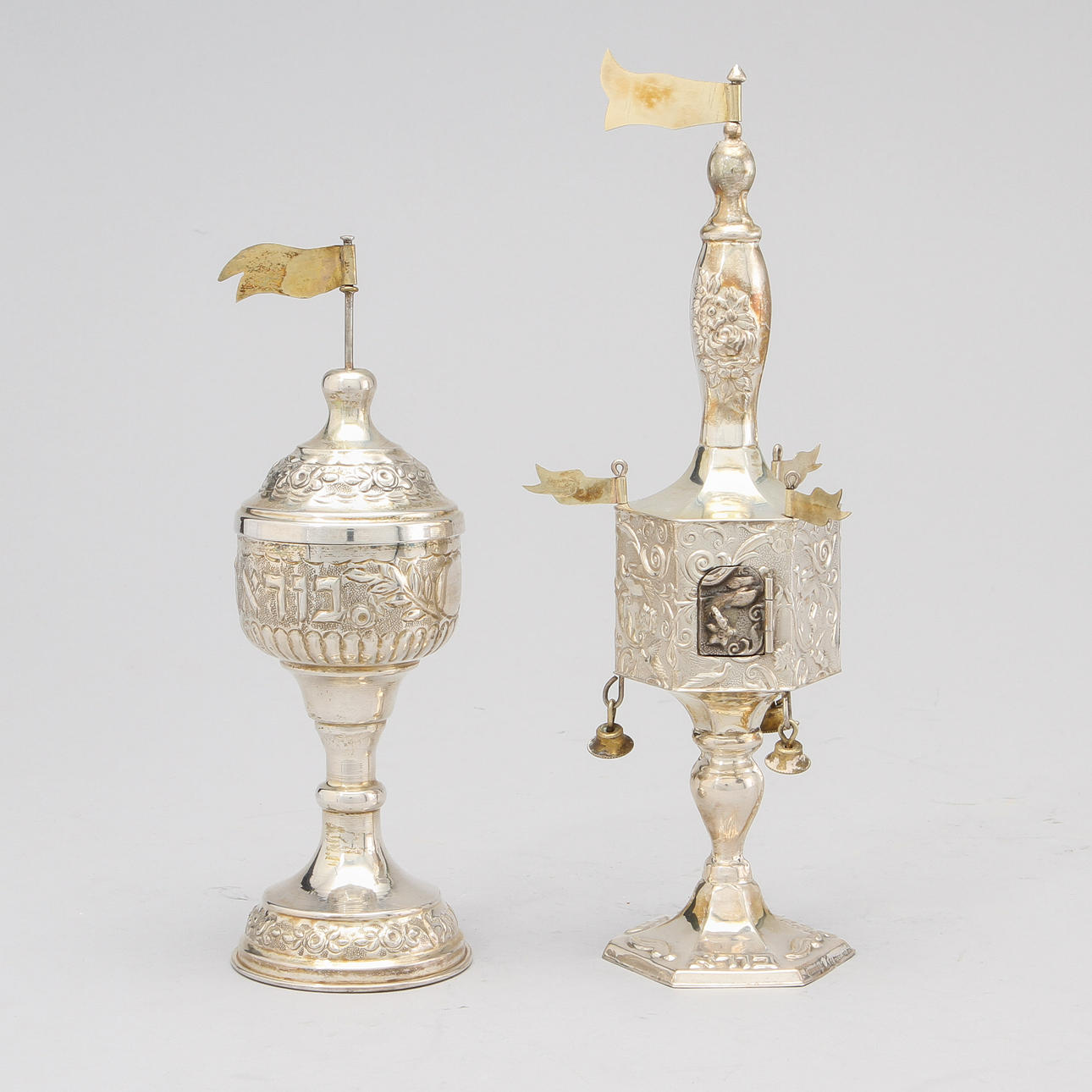 JUDAICA, 2 delar, silver, ca 150 gram.