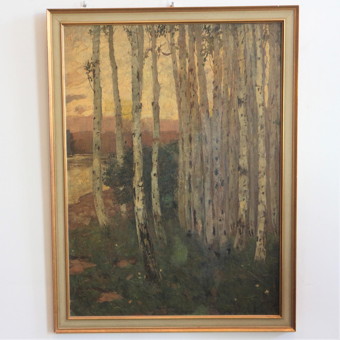 PETER BAYER. "BIRKEN" ÖLGEMÄLDE.