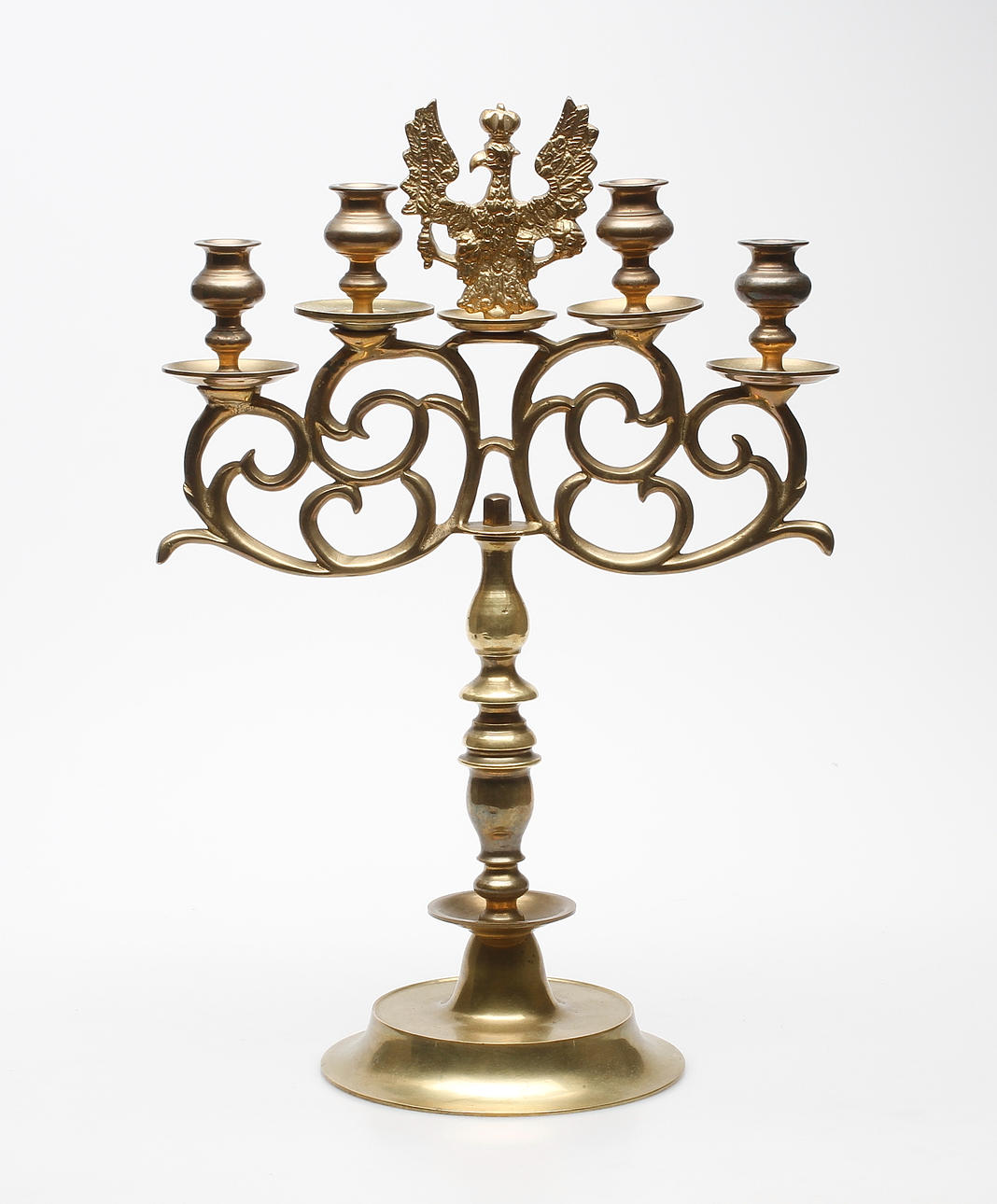 KANDELABER, barockstil, massiv malm, 1900-tal.