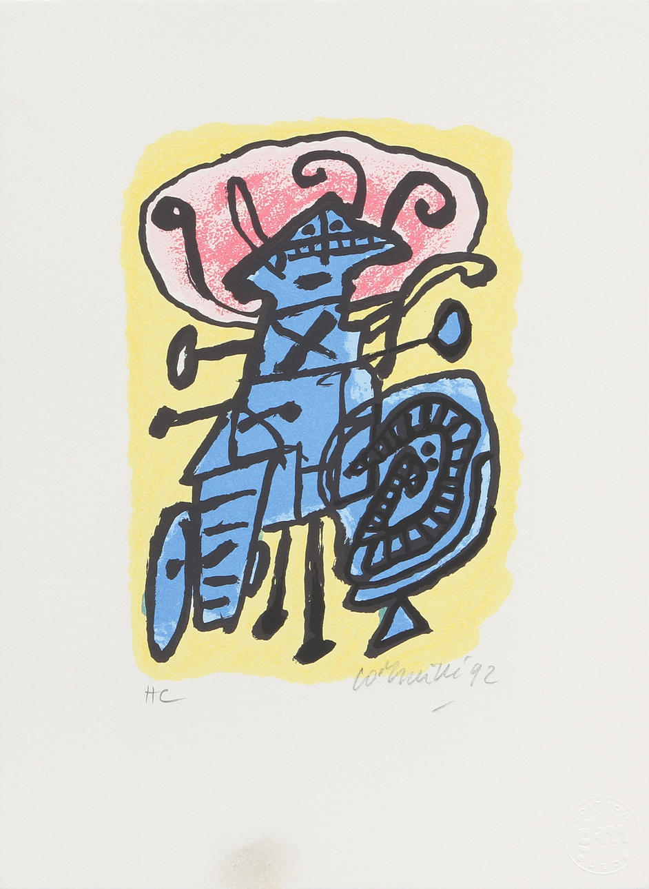 CORNEILLE, CORNELIS G VAN BEVERLOO. Färglitografier, 2 st, signerade, EA och HC.