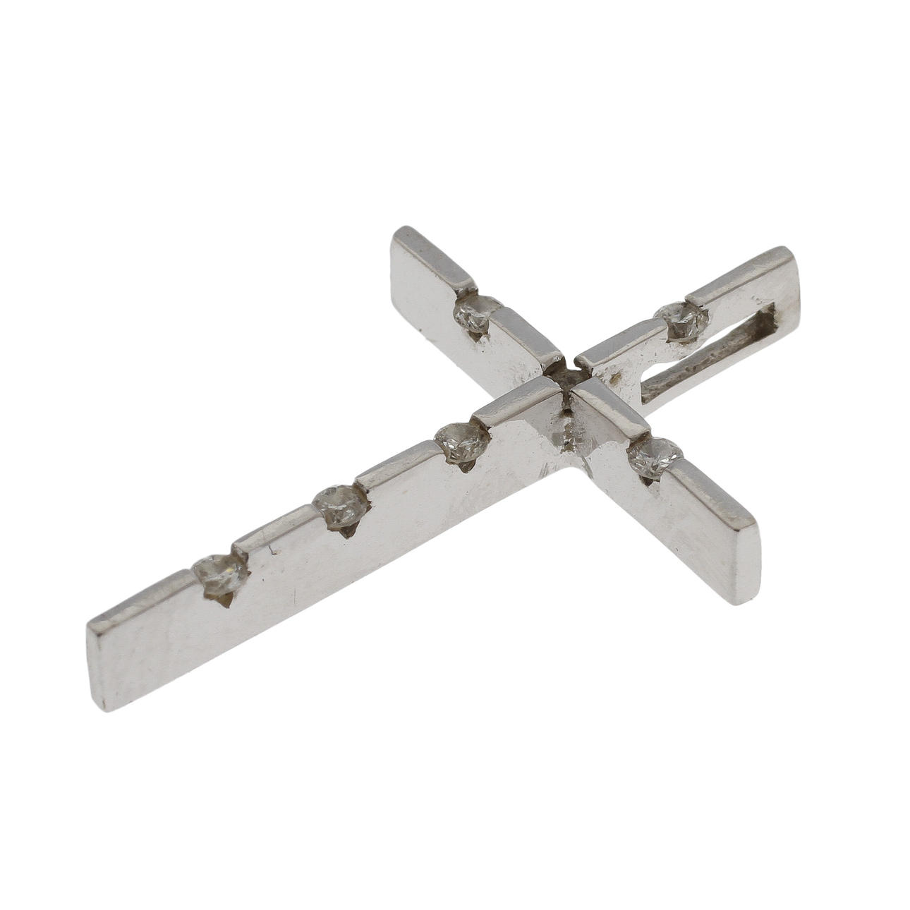 HÄNGE, 14k vitguld med små diamanter.