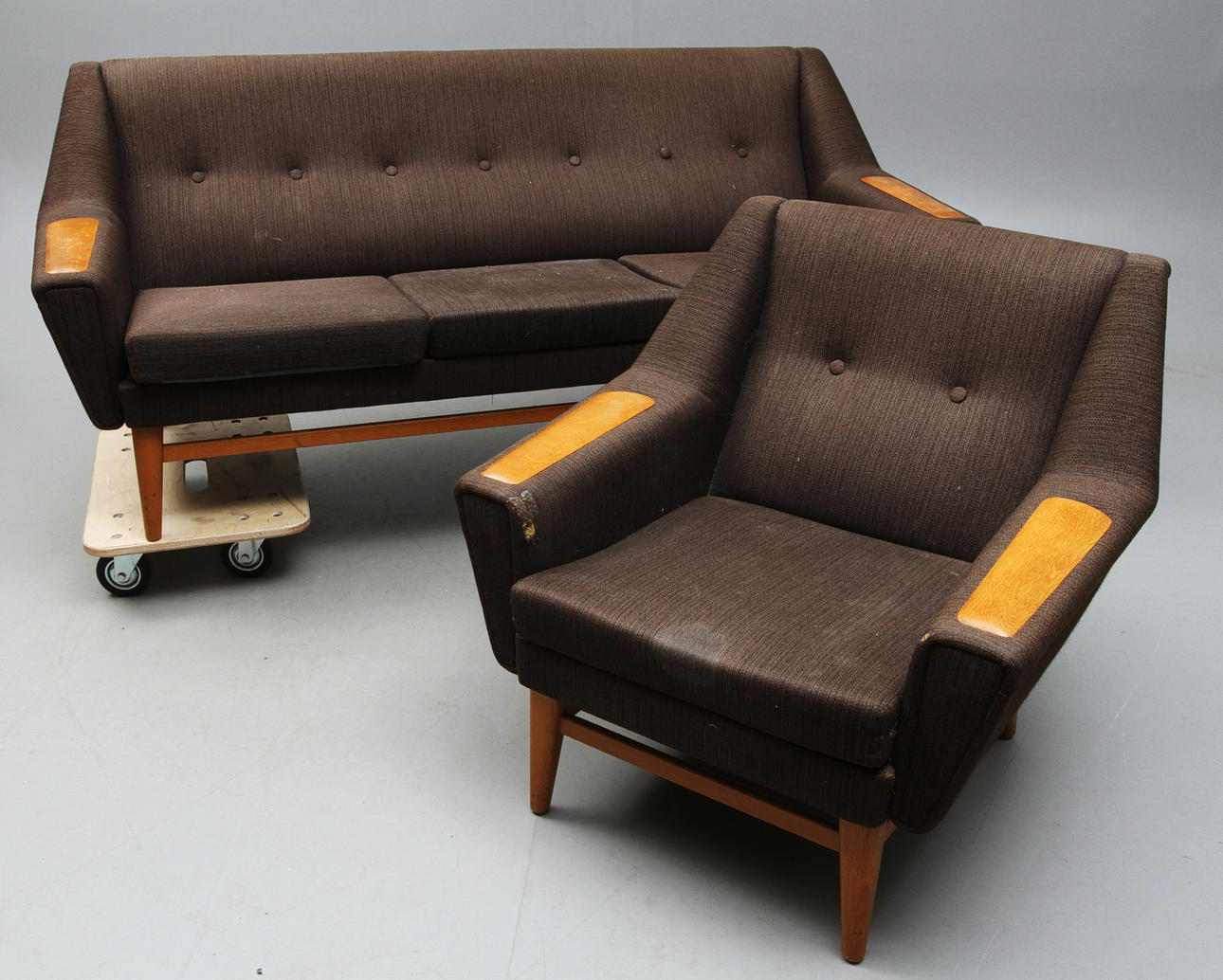 SOFFA samt FÅTÖLJ, 1950/60-tal.