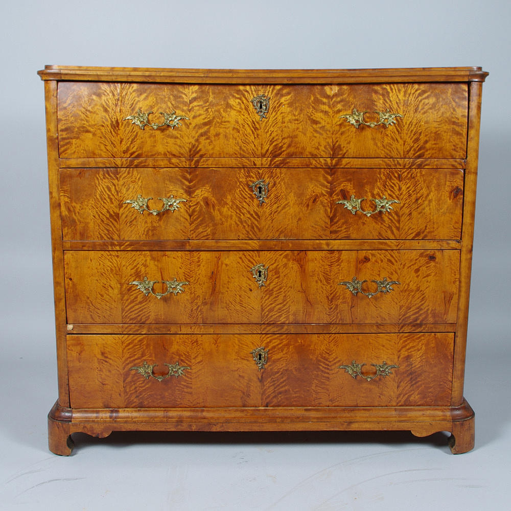 BYRÅ, 4-lådig, mahogny, senempire.