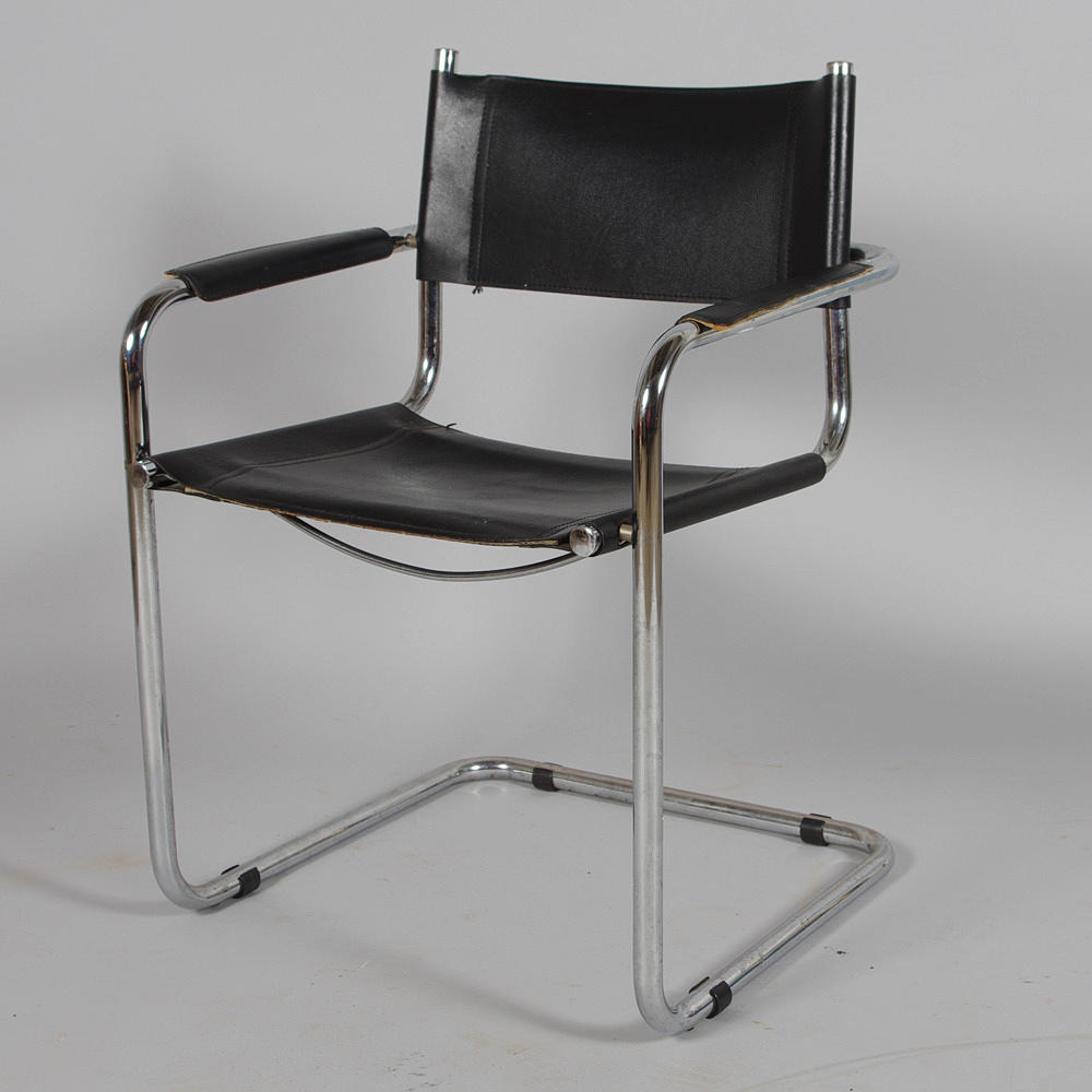 KARMSTOL, krom/skinn.