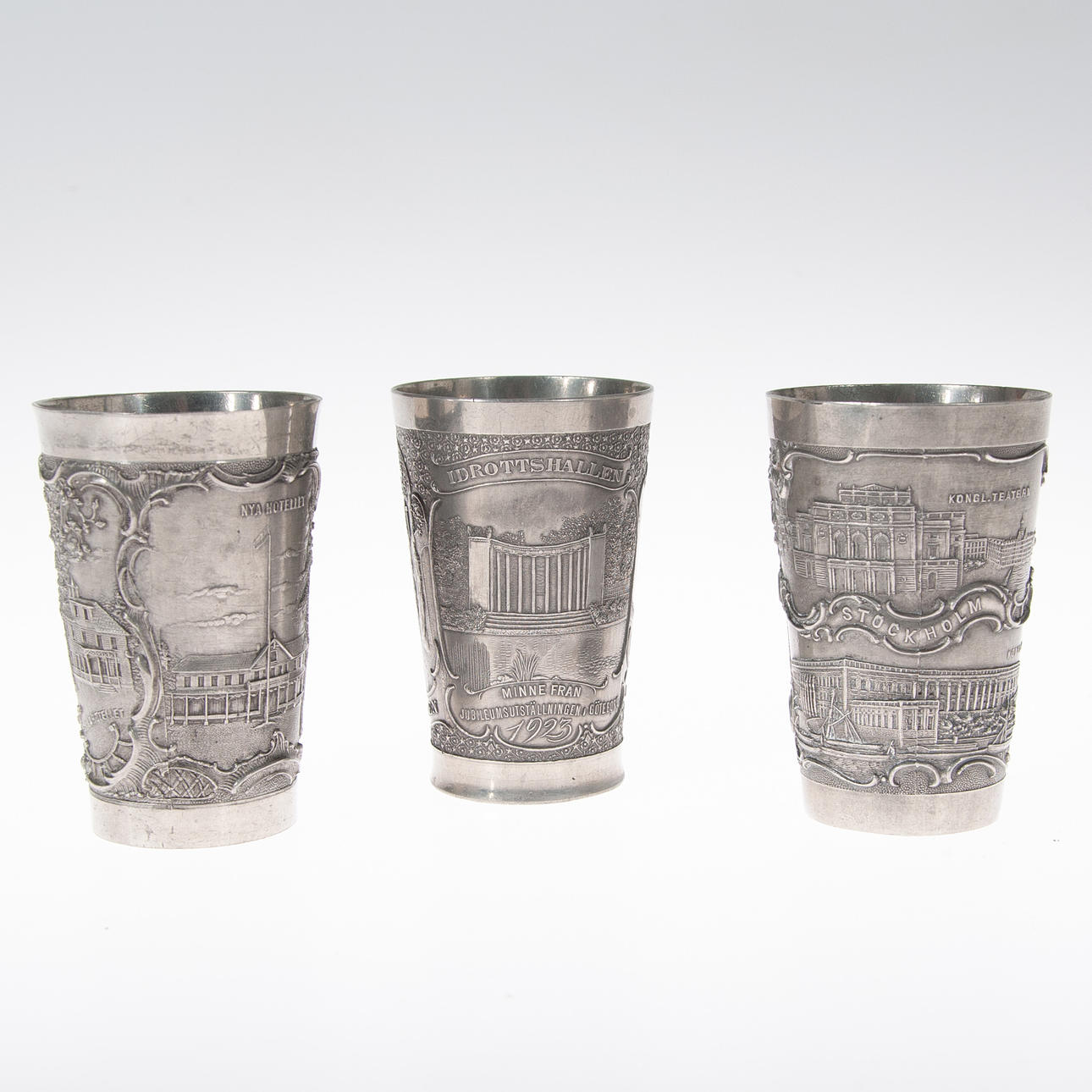 BÄGARE. 3 pcs, pewter, etc Eric Engberg.