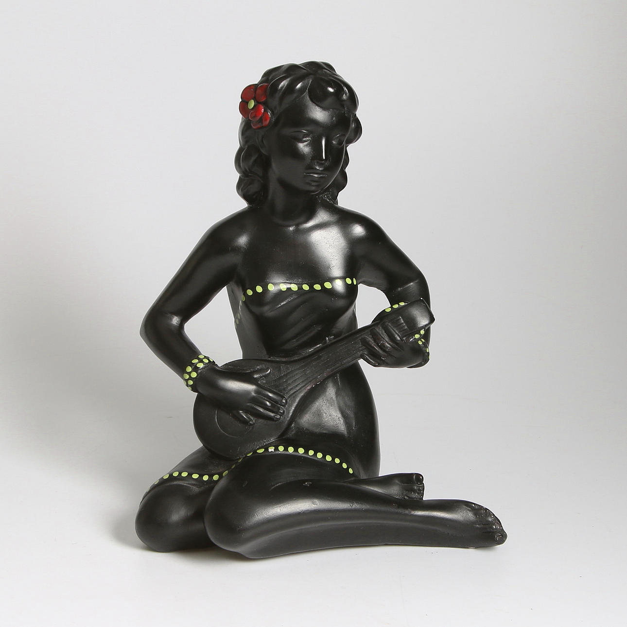 FIGURIN, gips, hawaiianska, troligen Italien. 1950/60-tal.