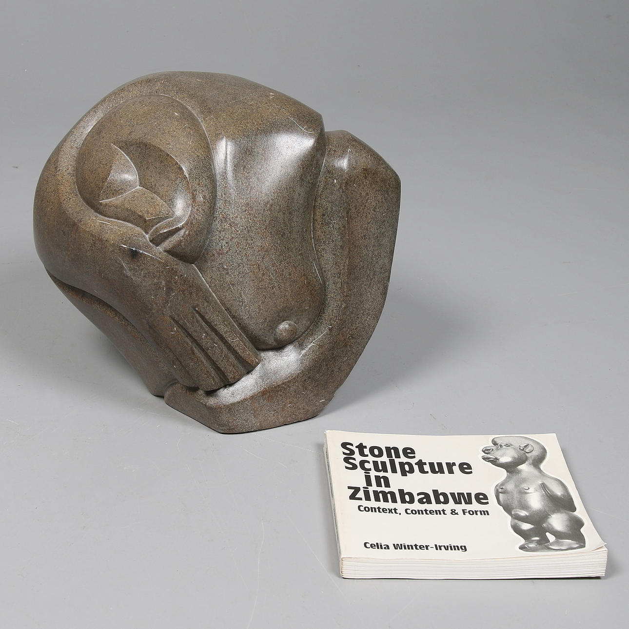 RICHARD MTEKI. Shona-Skulptur, sten, signerad, Afrika. 1900-talets andra hälft.