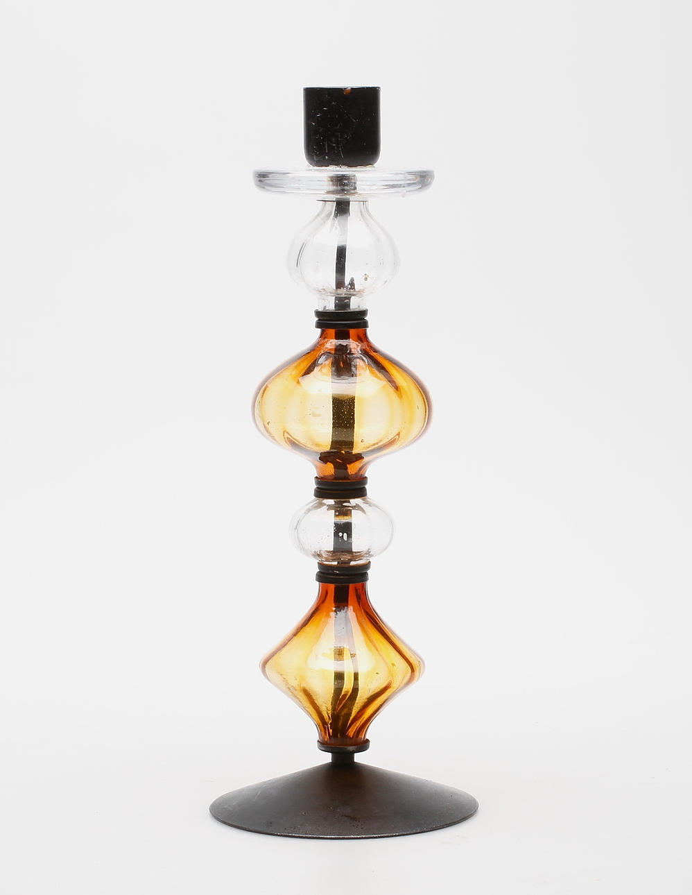 LJUSSTAKE, glas och smide, Erik Höglund, Boda,1960-70-tal.